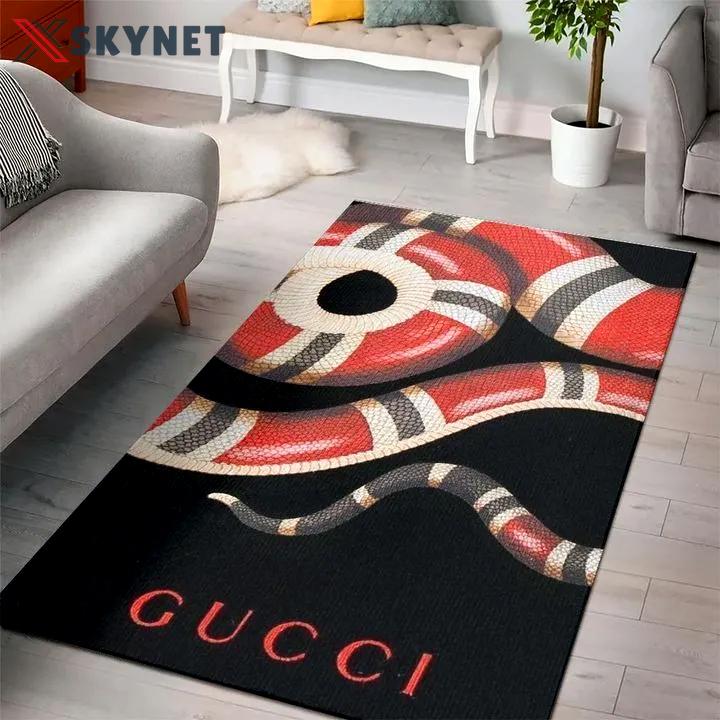Gucci snake cool logo type 937. Upgrade Your Living Room with Luxury Home Decor: Area Carpets, Floor Decor, Door Mats, and Hot Gift Items with style a High-End Fashion Brand Rectangle Rug