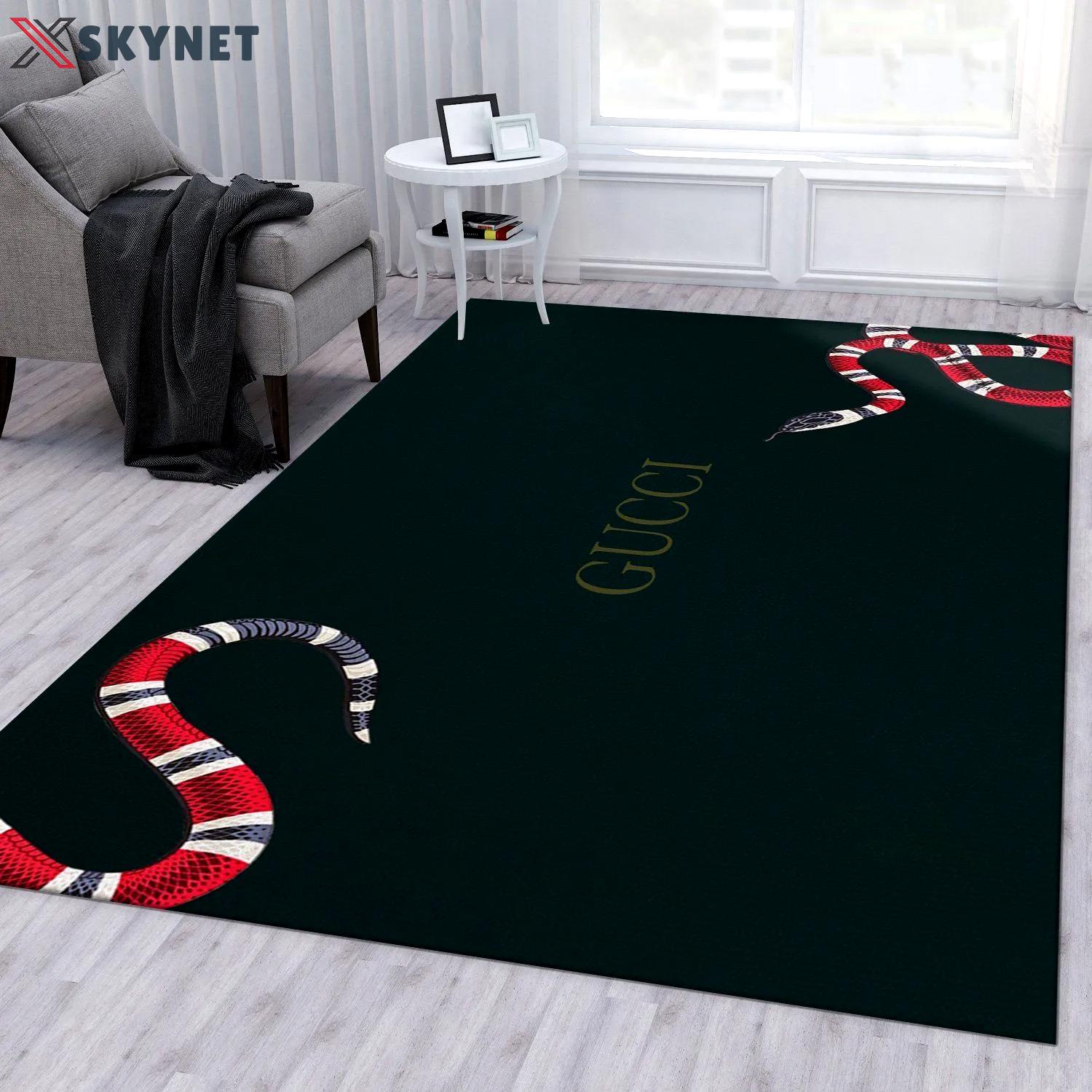 Gucci snake logo type 930. Upgrade Your Living Room with Luxury Home Decor: Area Carpets, Floor Decor, Door Mats, and Hot Gift Items with style a High-End Fashion Brand Rectangle Rug