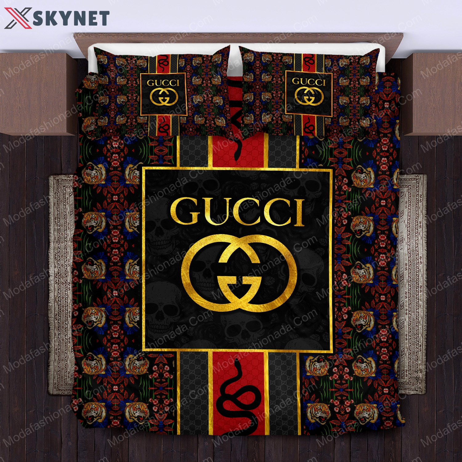 Gucci style pattern tiger snake skull bedding sets model 25 home decoration Bedding Sets