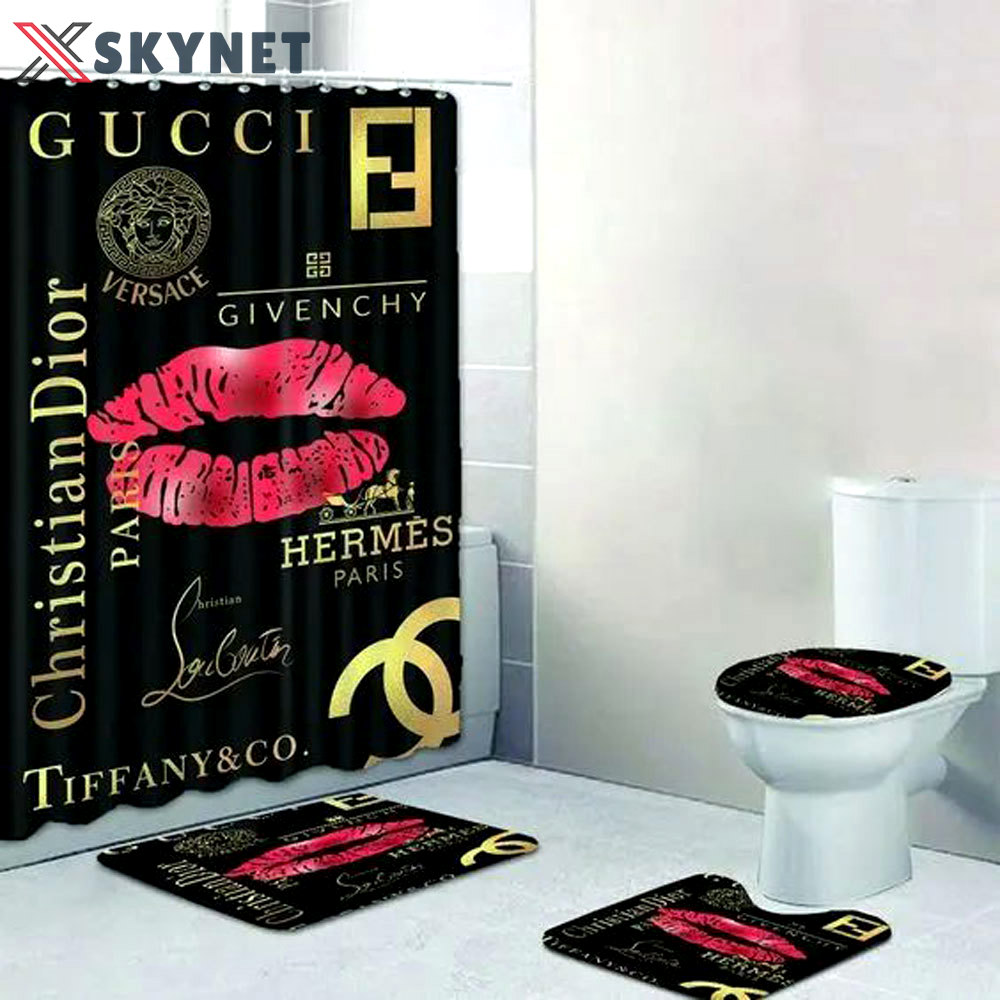 Gucci versace chanel dior home decor luxury fashion brand bathroom sets bath mat hypebeast Bathroom Set