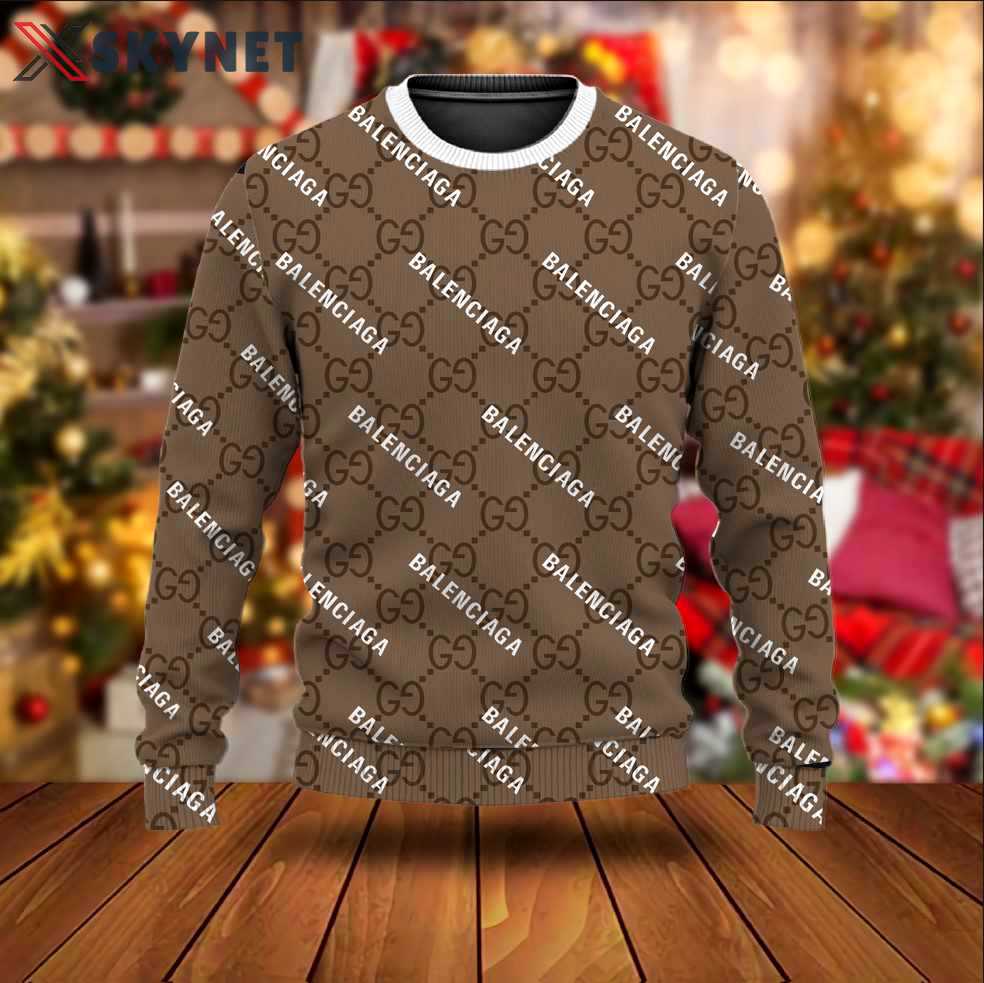 Gucci x balenciaga luxury ugly christmas sweater  hot 2024 style 498 Christmas Ugly Sweater
