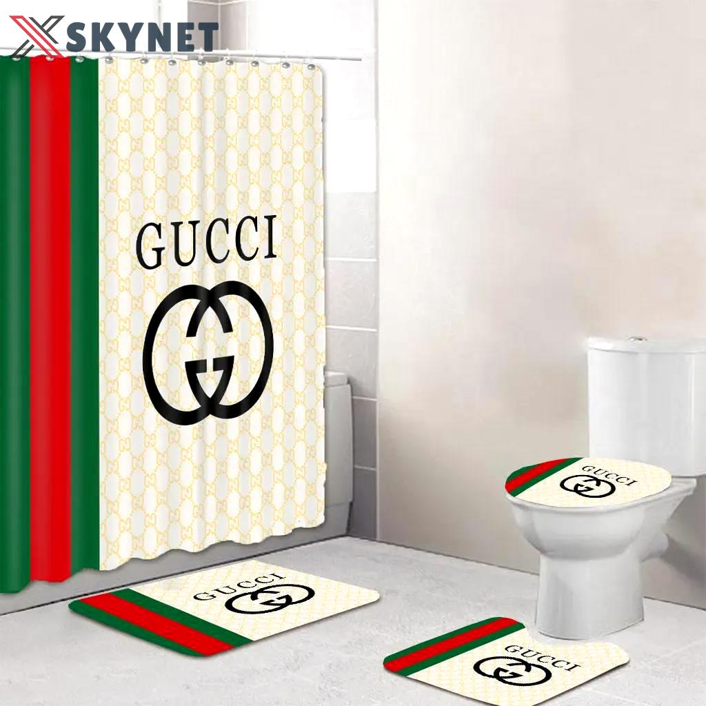 Gucci yellow luxury fashion brand bath mat hypebeast bathroom sets home decor Bathroom Set