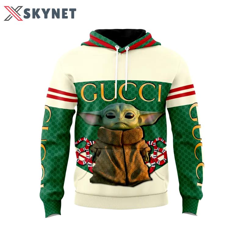 Gucci yoda snake green unisex hoodie outfit for men women luxury brand clothing special gift Hoodie 3D