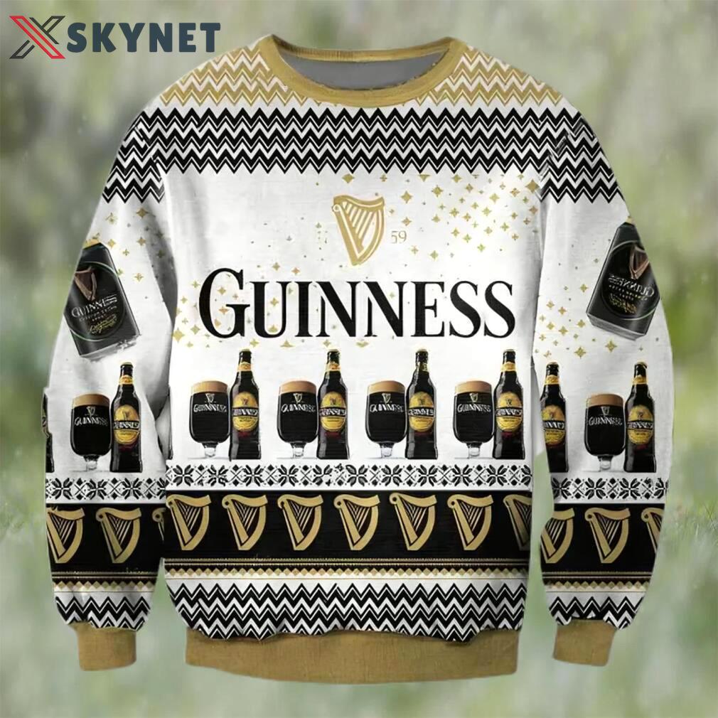 Guinness black beer ugly christmas sweater, faux wool sweater, gifts for beer lovers, international beer day, best christmas gifts for 2022 ? prinvity Christmas Ugly Sweater