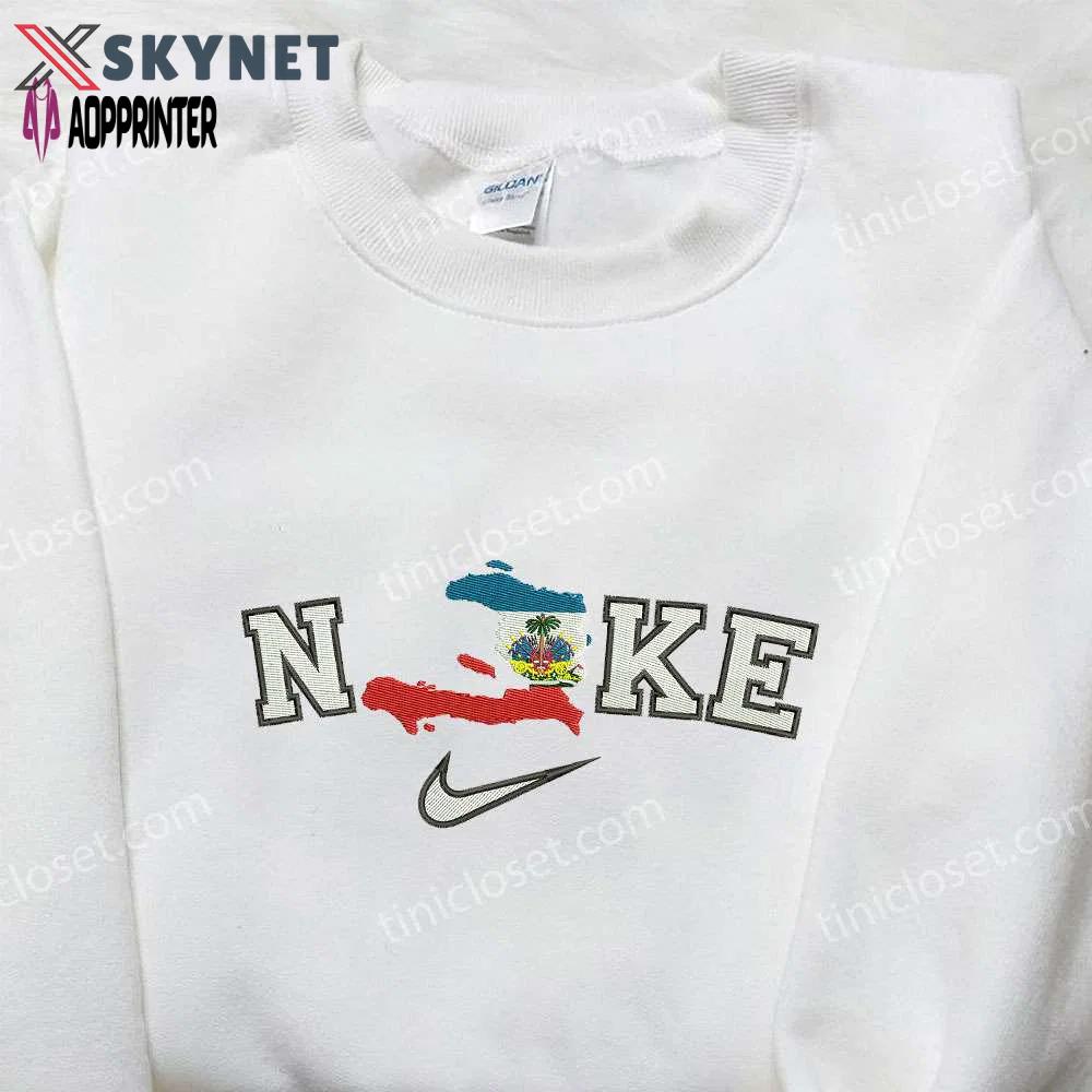 Haiti map embroidered shirt by nike: explore nike s inspiring collaboration Embroidered Shirt