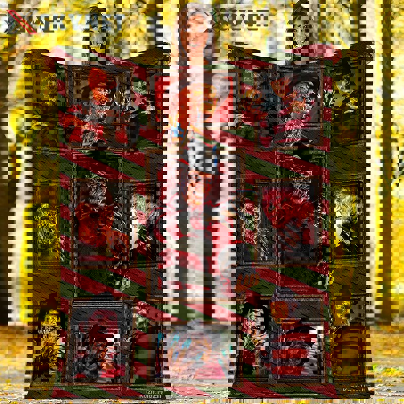 Halloween decorations a nightmare on elm street fleece blanket, freddy krueger blanket, horror movie blanket, halloween gifts, christmas gifts, birthday gifts Quilt Blanket