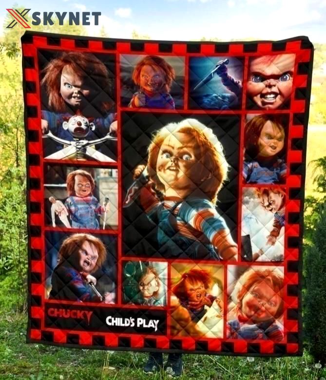 Halloween decorations chucky child’s play horror halloween for fan gift idea quilt blanket Quilt Blanket