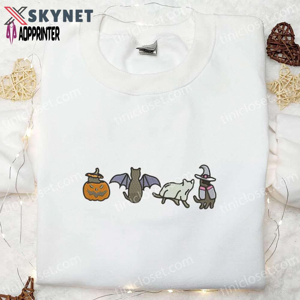 Halloween embroidered shirt: 4 scream characters best family gifts Embroidered Shirt