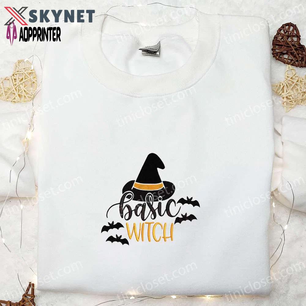 Halloween embroidered sweatshirt & shirt: basic witch hat design – best halloween shirt ideas Embroidered Shirt