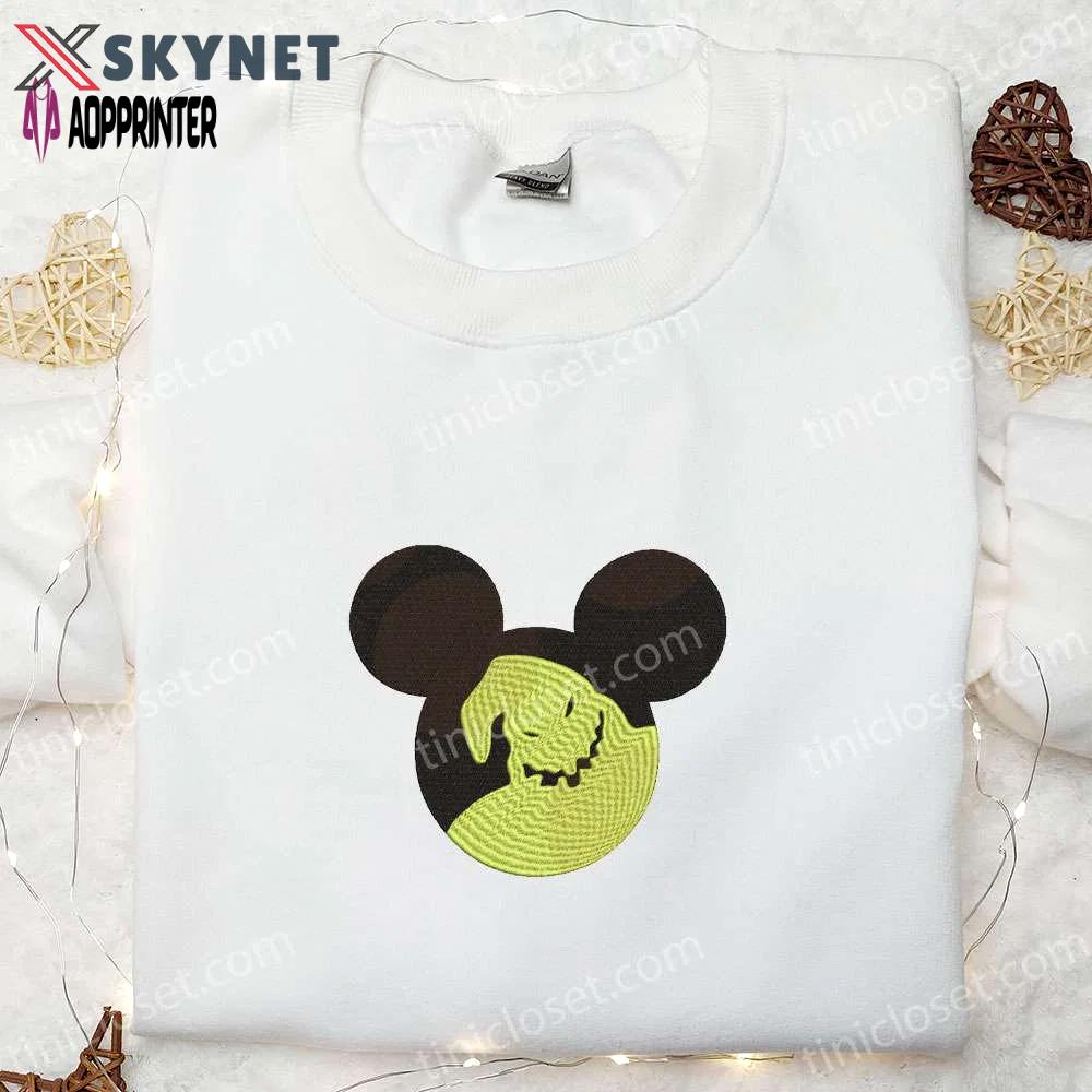 Halloween mickey head embroidered shirt: best disney halloween gift for family Embroidered Shirt