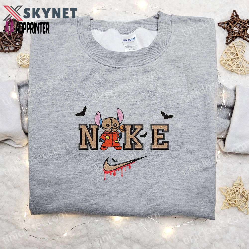 Halloween & movie inspired stitch sam x nike embroidered shirt: nike-inspired style Embroidered Shirt