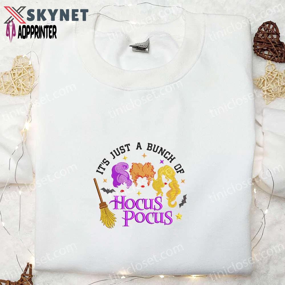 Halloween sanderson sisters witch hocus pocus embroidered shirt: cool & amazing halloween tee Embroidered Shirt