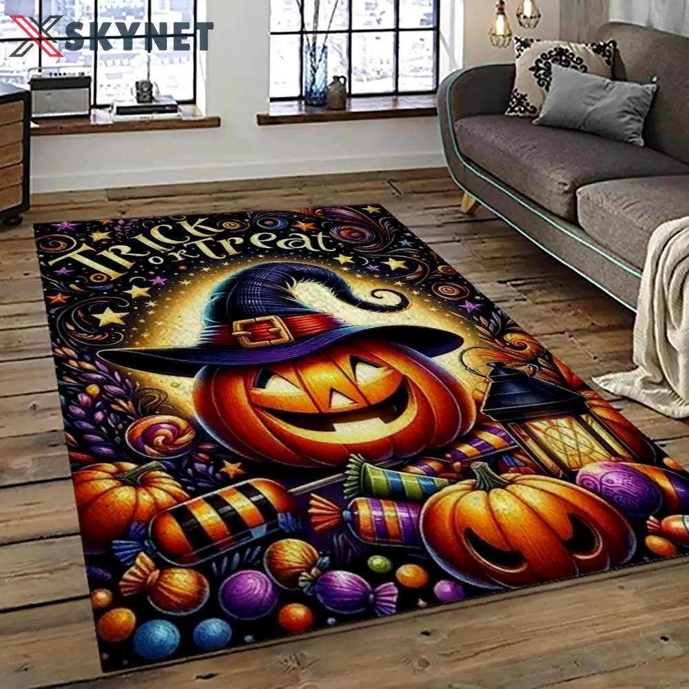 Halloween style pumpkin autumn retangle carpet area rug home decor halloween gift hal26 Rectangle Rug