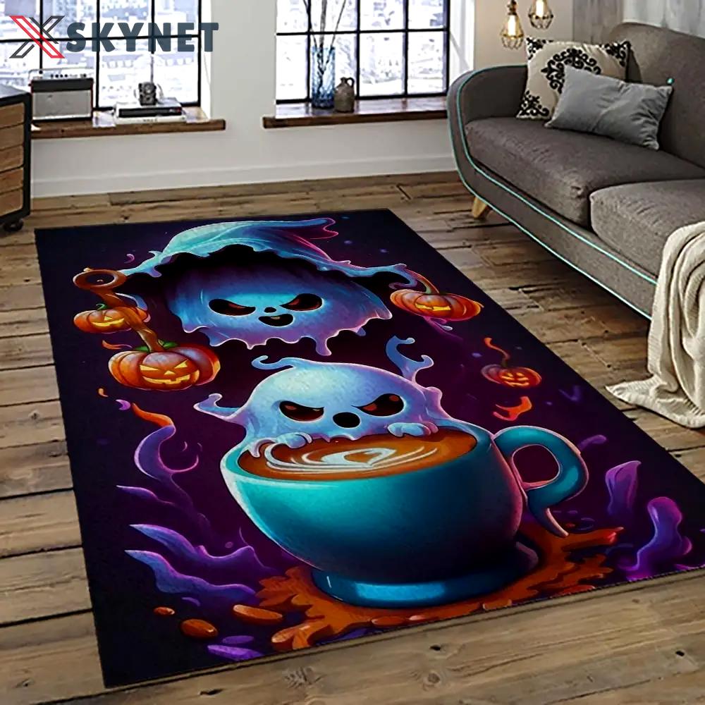 Halloween style pumpkin autumn retangle carpet area rug home decor halloween gift hal50 Rectangle Rug