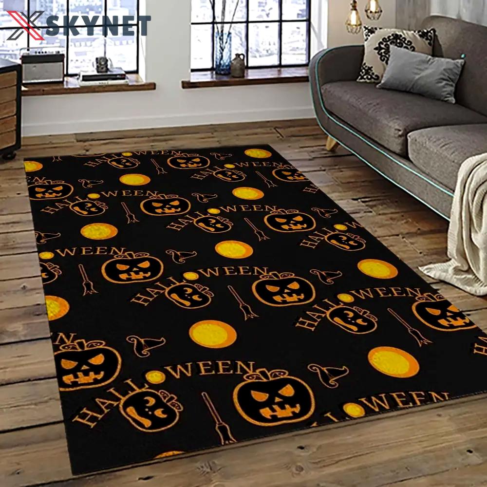 Halloween style pumpkin autumn retangle carpet area rug home decor halloween gift hal62 Rectangle Rug