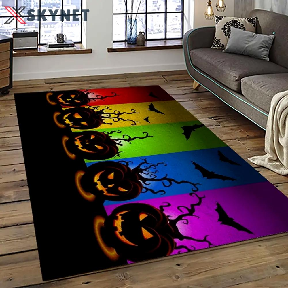 Halloween style pumpkin autumn retangle carpet area rug home decor halloween gift hal63 Rectangle Rug