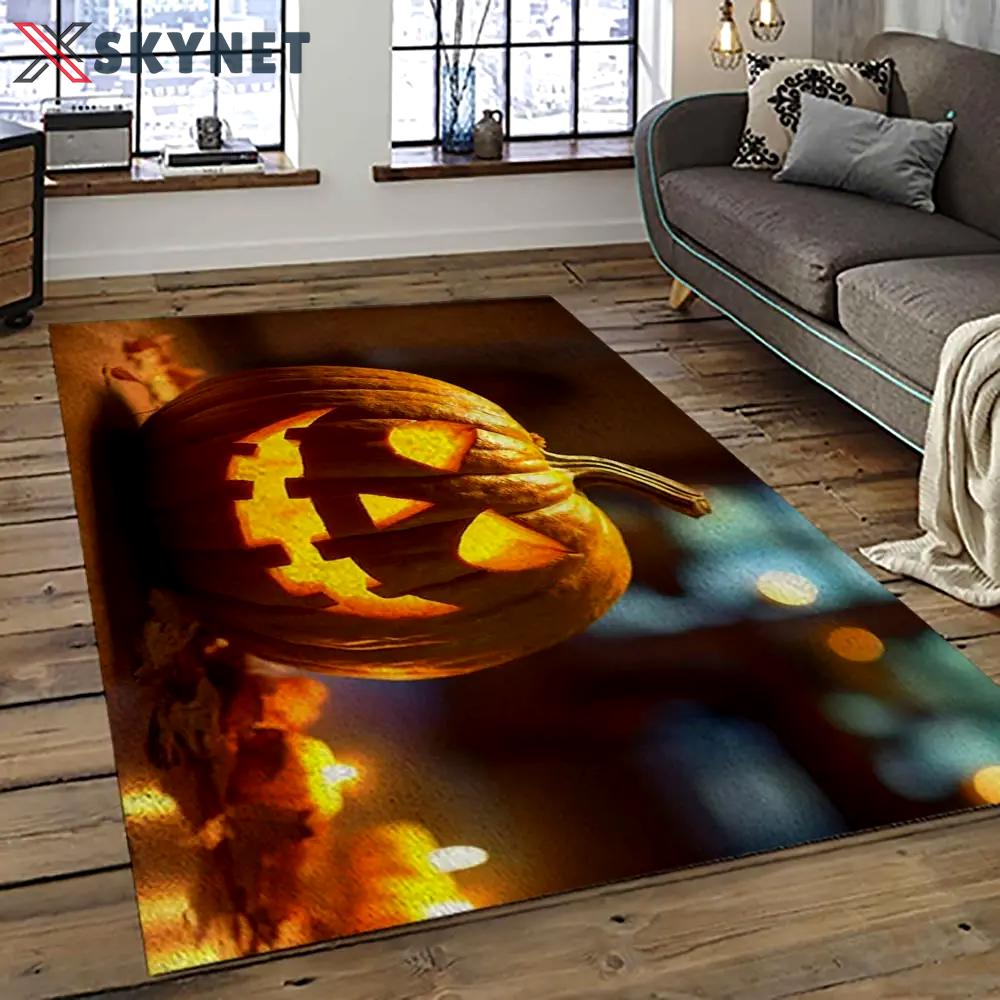 Halloween style pumpkin autumn retangle carpet area rug home decor halloween gift hal96 Rectangle Rug