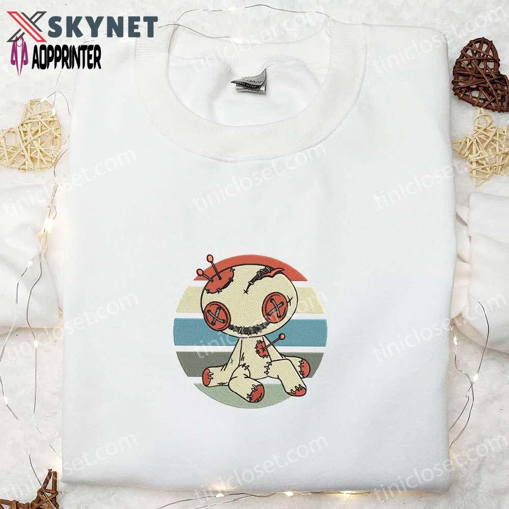 Halloween voodoo doll & friends embroidered shirts – spooky halloween tee shirts Embroidered Shirt