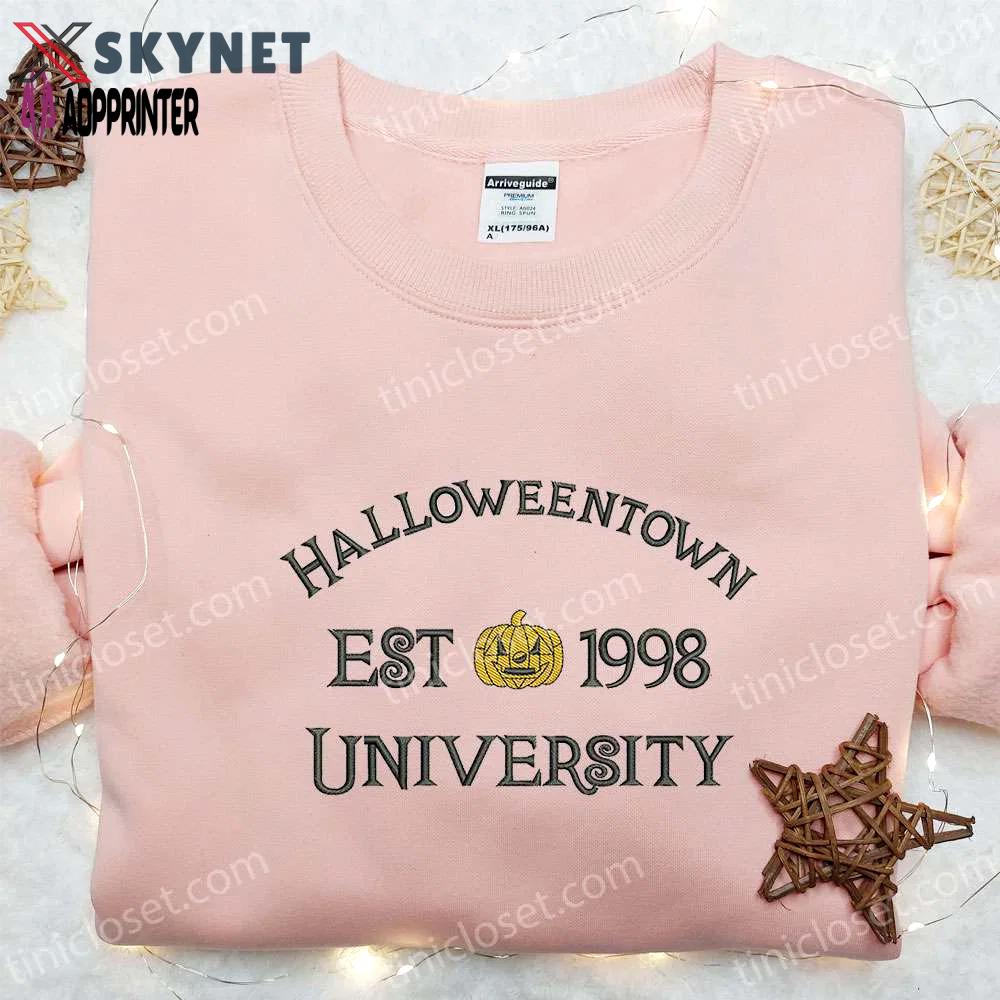 Halloweentown university est 1998 embroidered shirt: vintage halloween gift for halloween lovers Embroidered Shirt