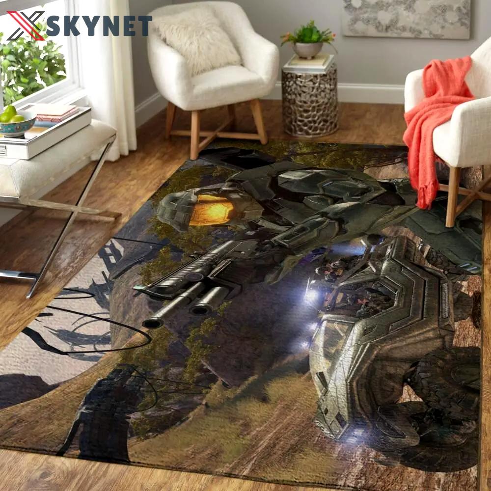 Halo area rug gaming carpet gamer living room rugs rug regtangle carpet floor decor home decor v5612 Rectangle Rug