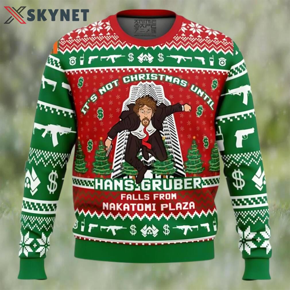 Hans gruber fall nakatomi plaza die hard ugly christmas sweater Christmas Ugly Sweater