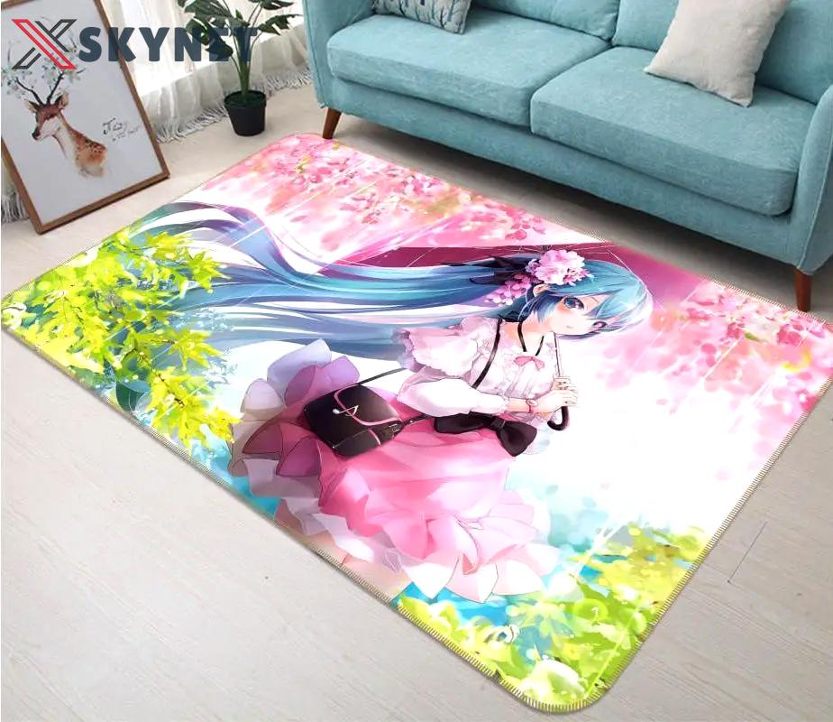 Hatsune miku anime 38 area rug living room and bed room rug rug regtangle carpet floor decor home decor Rectangle Rug