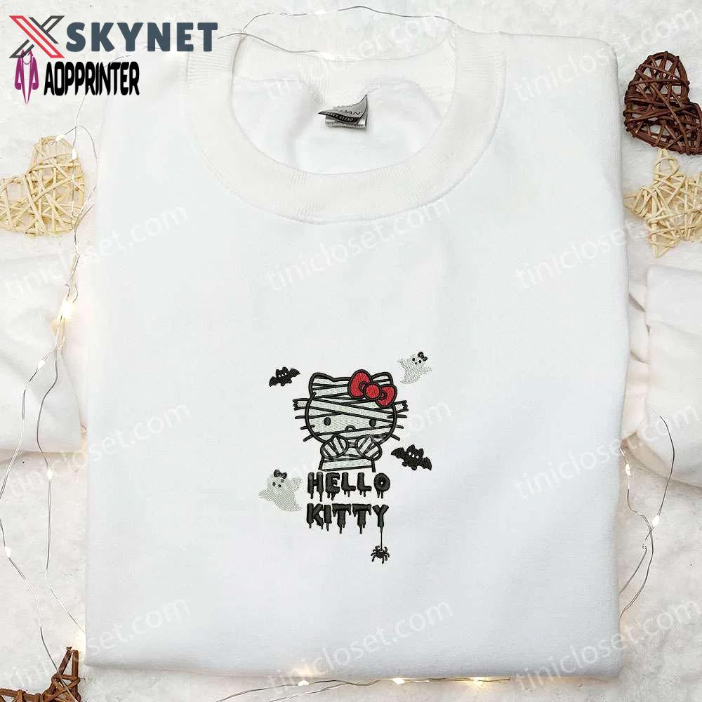 Hello kitty halloween embroidered sweatshirt & shirt – best gifts for friends & family Embroidered Shirt
