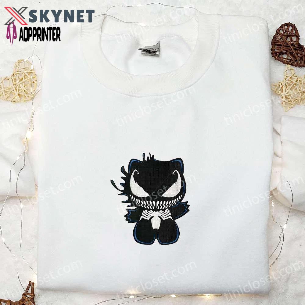 Hello kitty venom embroidered shirt – cool halloween gift for lovers Embroidered Shirt