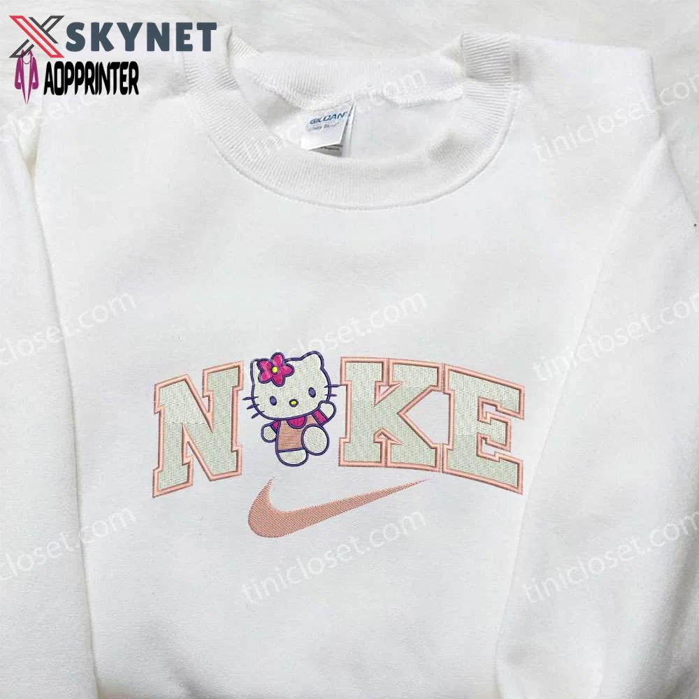 Hello kitty x nike embroidered shirt: customized & stylish apparel Embroidered Shirt
