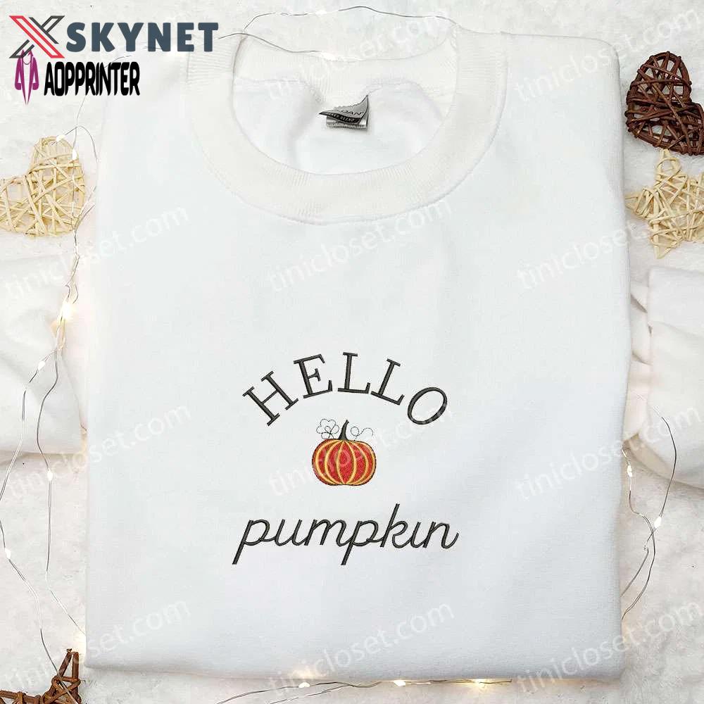 Hello pumpkin embroidered sweatshirt: spook-tacular halloween hoodie best gift idea Embroidered Shirt
