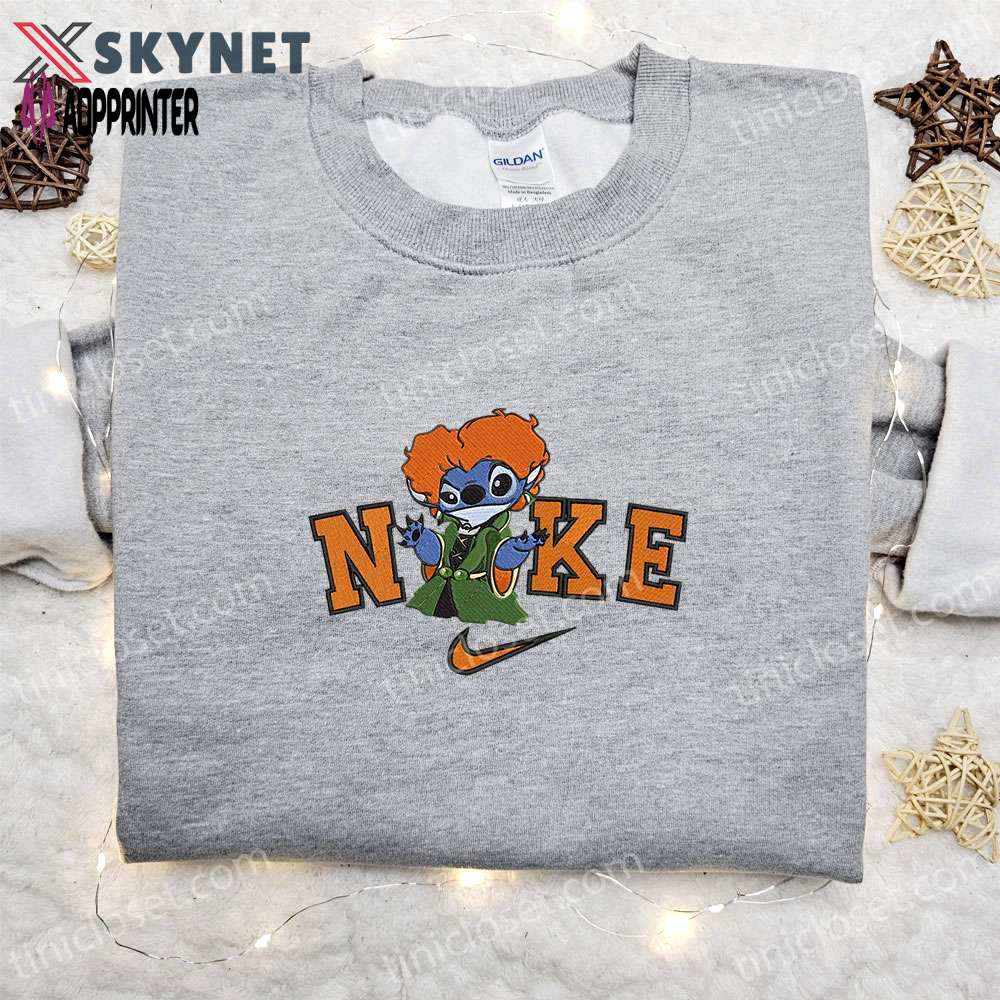 Hocus pocus x nike embroidered sweatshirt: horror movie halloween shirt & best gift idea Embroidered Shirt
