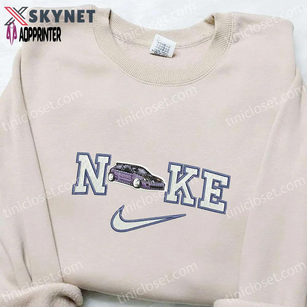 Honda civic type r x nike embroidered shirt: nike inspired best family gift Embroidered Shirt