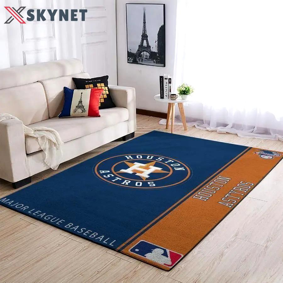 Houston astros area rug mlb baseball team logo carpet living room rugs v4272 Rectangle Rug