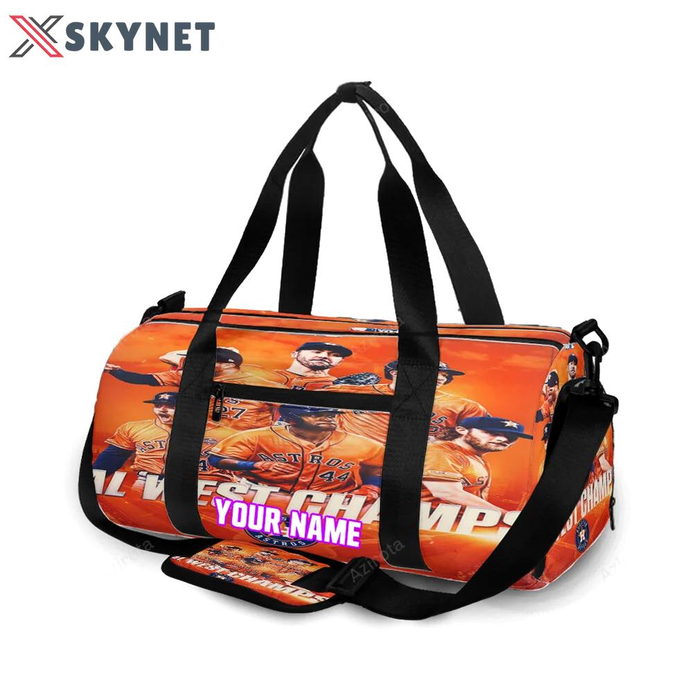 Houston astros team al west champs personalized name travel bag gym bag 630 Travel Bag