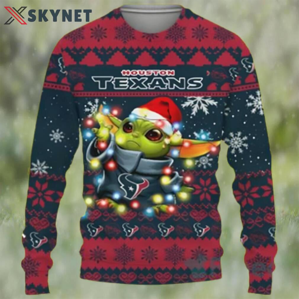 Houston texans baby yoda star wars sports football american ugly christmas sweater Christmas Ugly Sweater