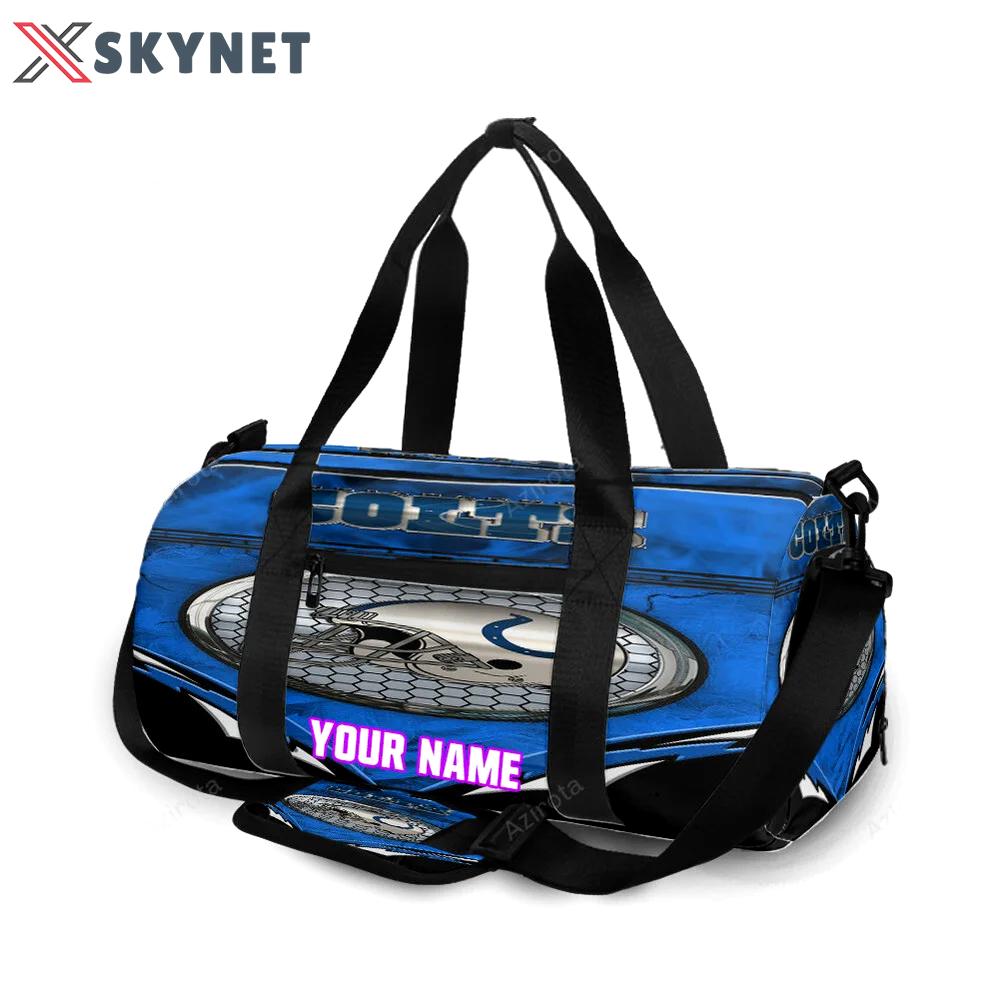 Indianapolis colts helmet hive metal personalized name travel bag gym bag 1473 Travel Bag