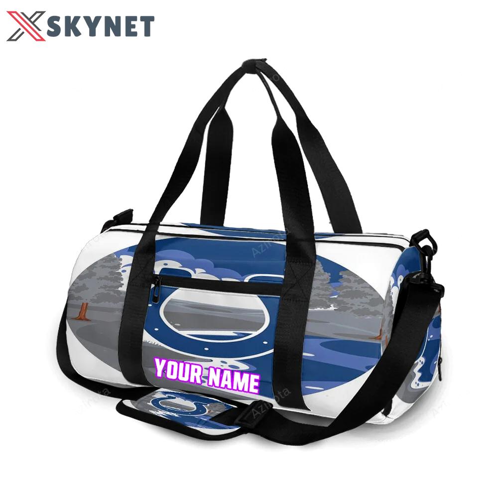 Indianapolis colts horseshoe sky lake personalized name travel bag gym bag 1377 Travel Bag