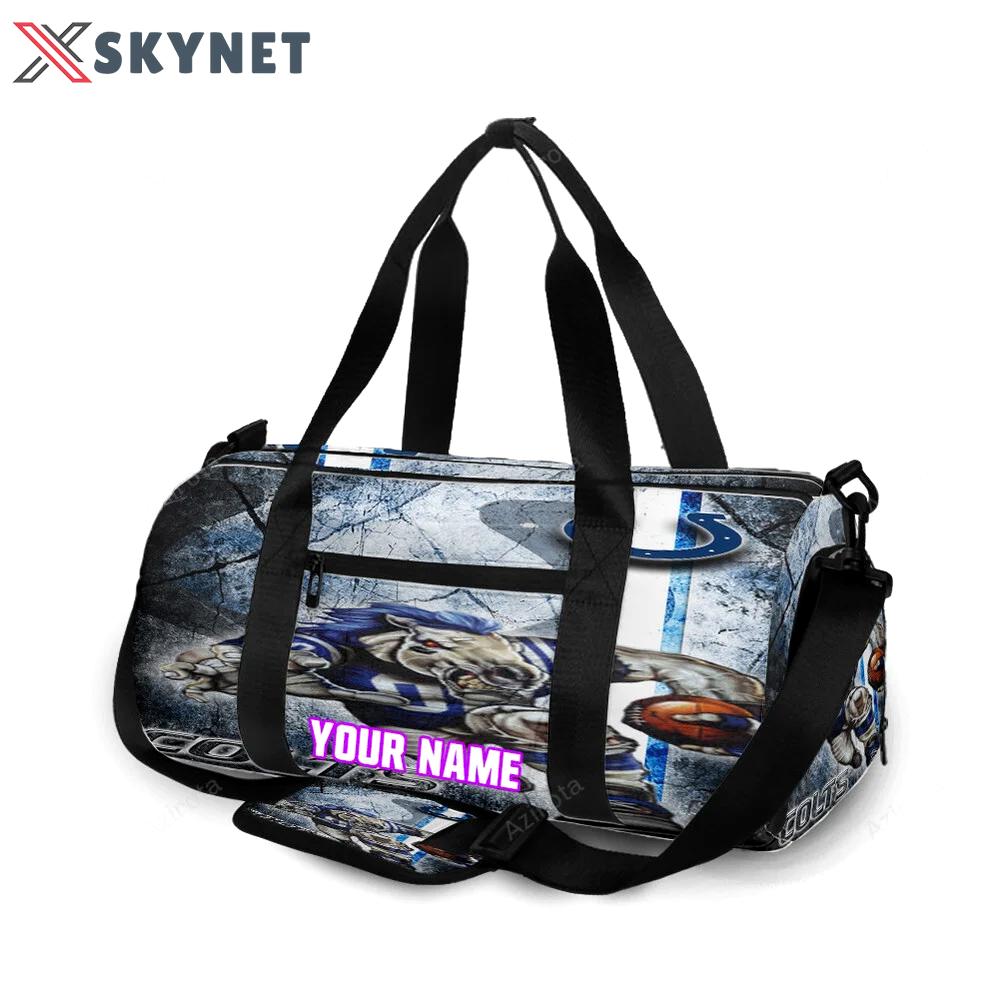 Indianapolis colts mascot2 personalized name travel bag gym bag 627 Travel Bag