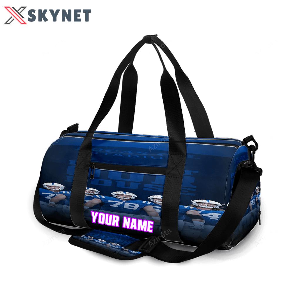 Indianapolis colts protect our house personalized name travel bag gym bag 499 Travel Bag