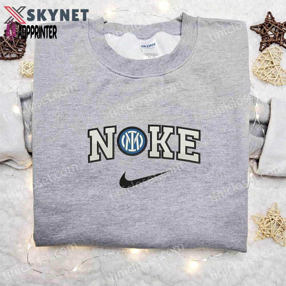 Inter milan x nike embroidered sweatshirt: football club shirt nike inspired design Embroidered Shirt