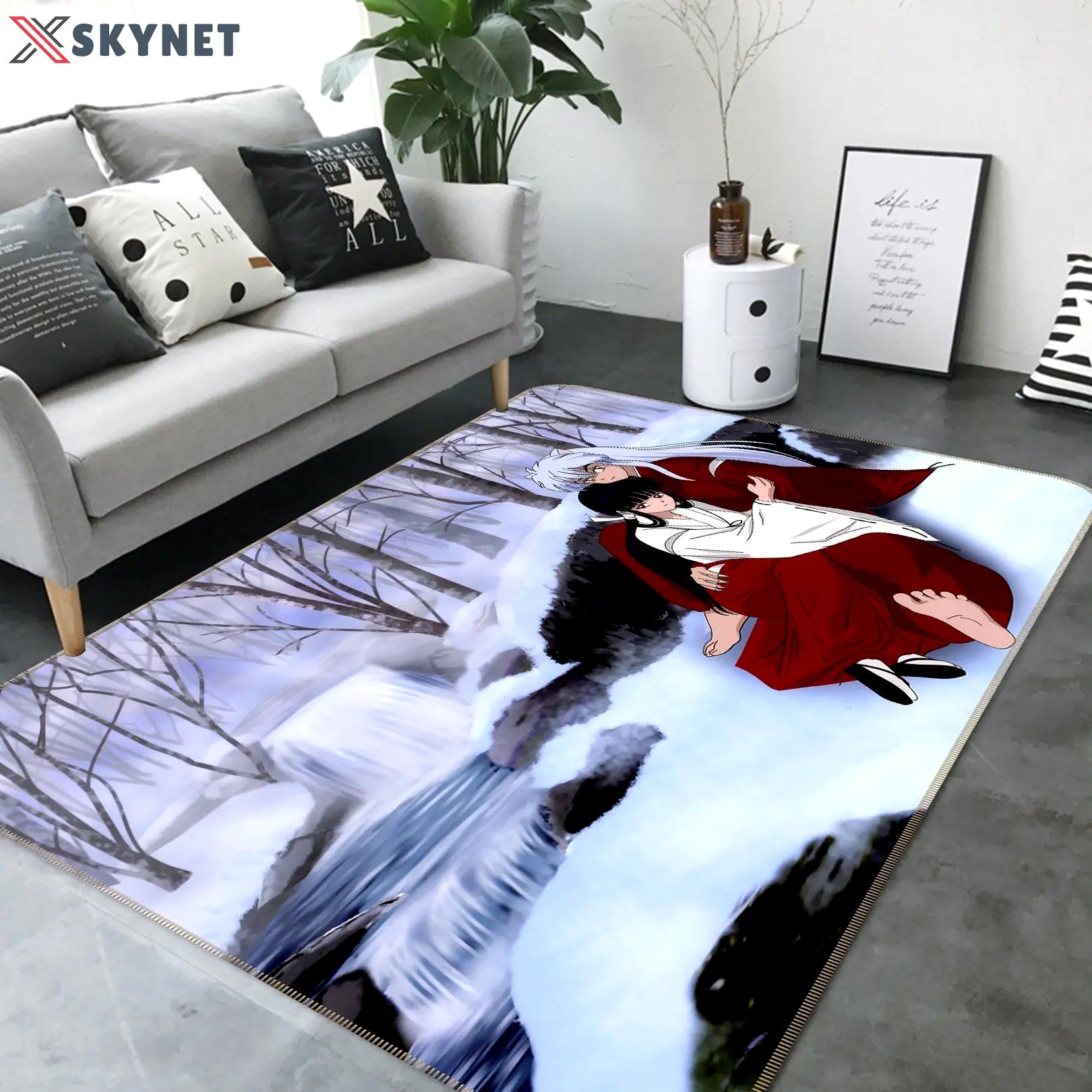 Inuyasha anime 1 area rug living room and bed room rug rug regtangle carpet floor decor home decor Rectangle Rug