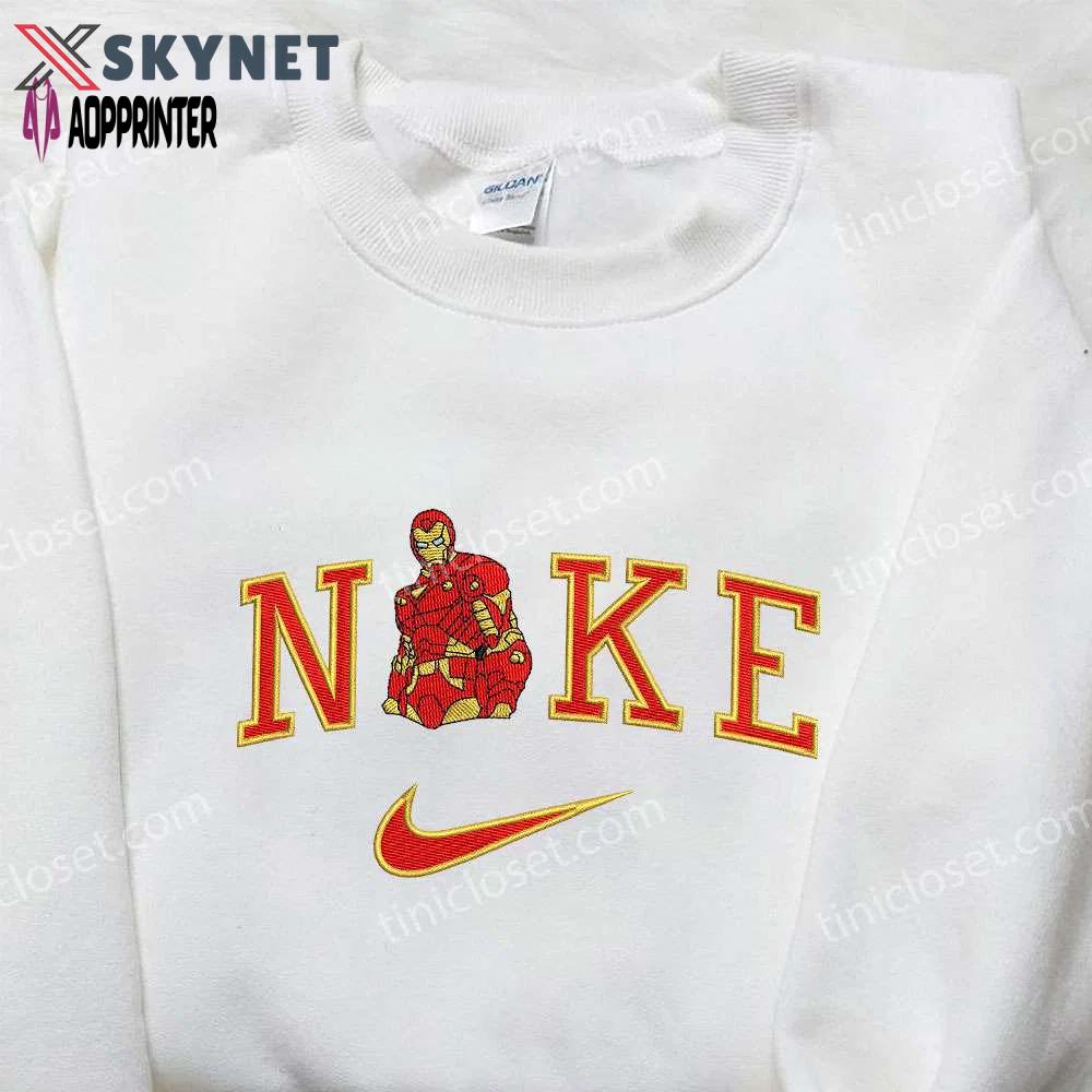 Iron-man x nike embroidered shirt hoodie & sweatshirt – marvel inspired apparel Embroidered Shirt