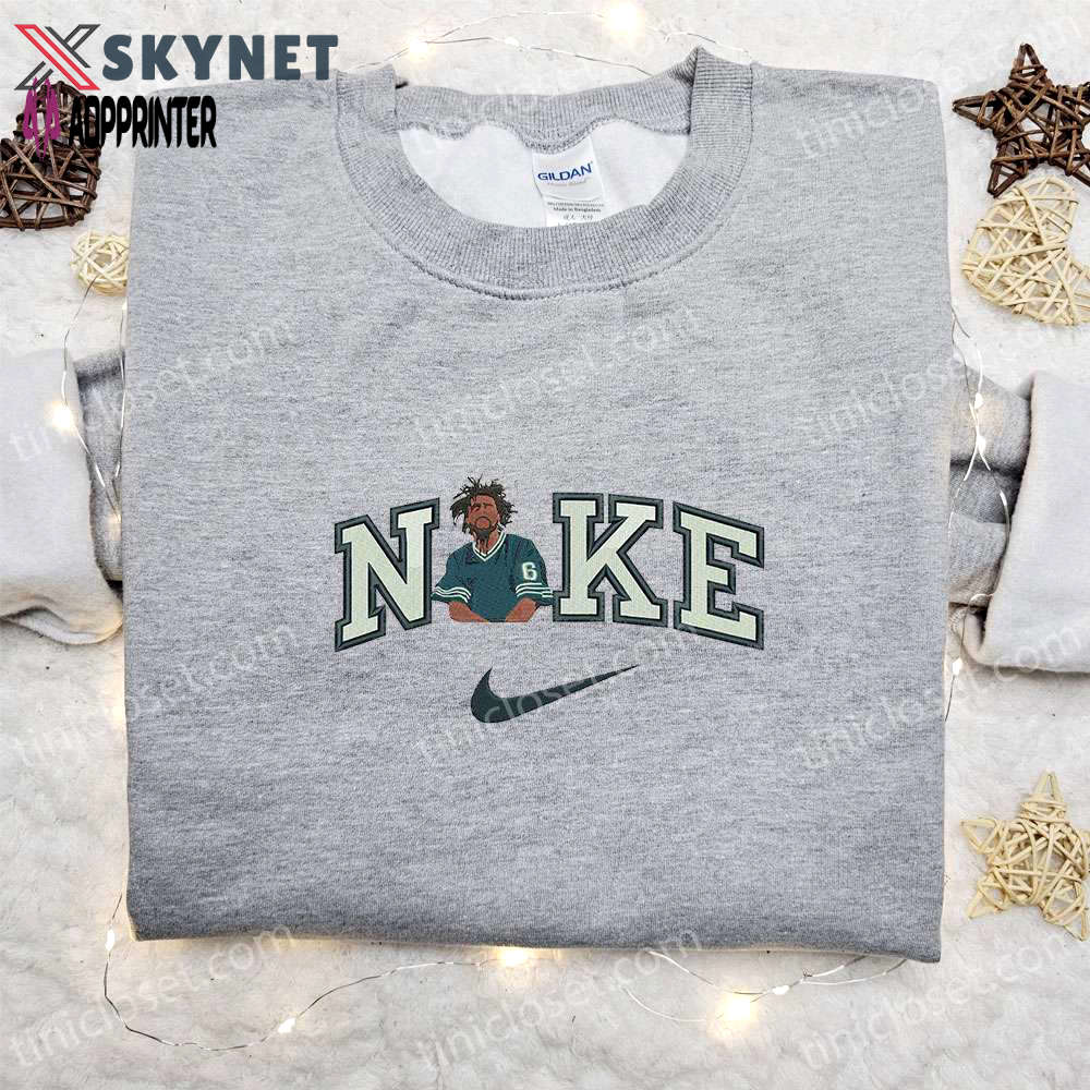 J cole x nike embroidered shirt – celebrity inspired nike shirt Embroidered Shirt