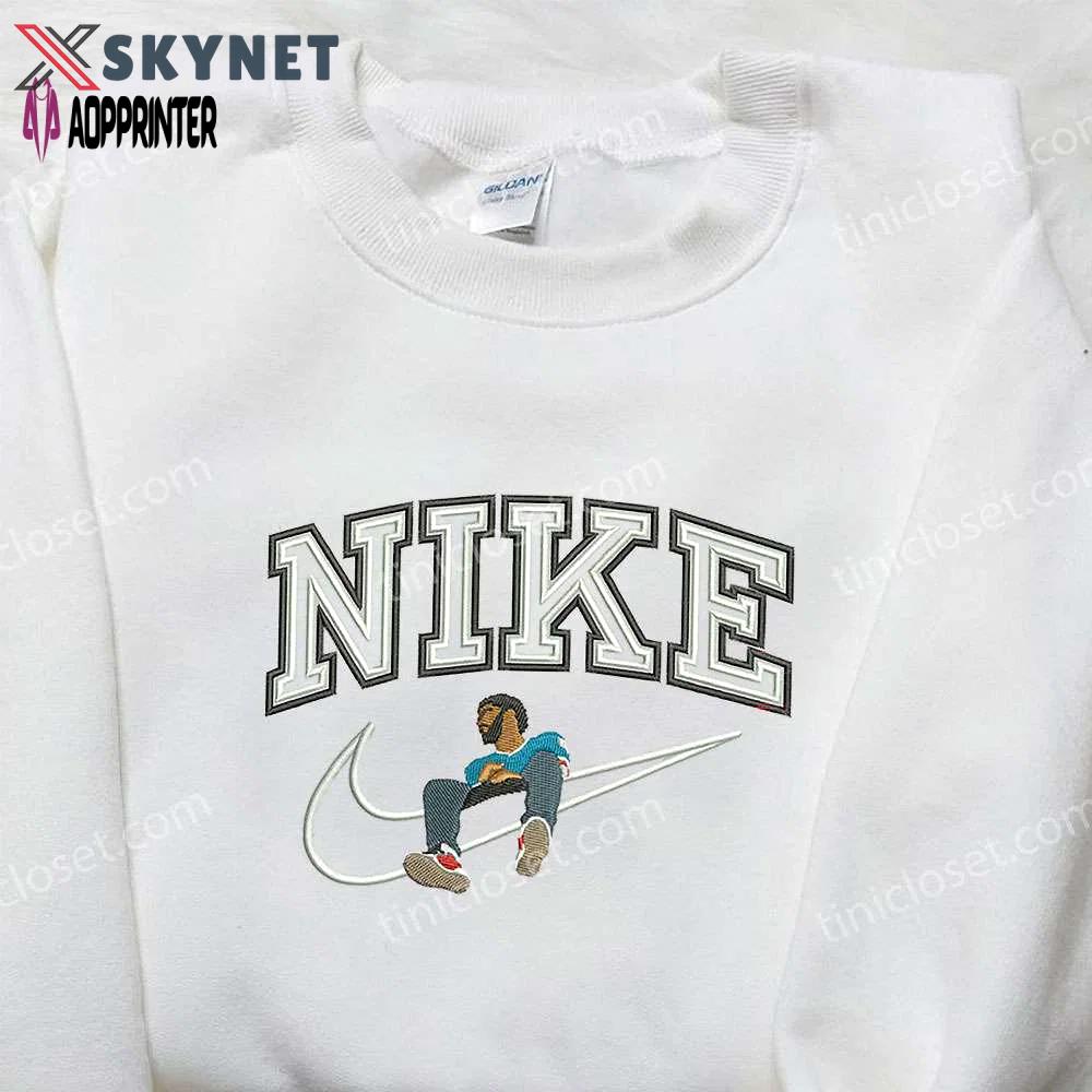 J cole x nike embroidered sweatshirt: celebrity inspired shirt Embroidered Shirt
