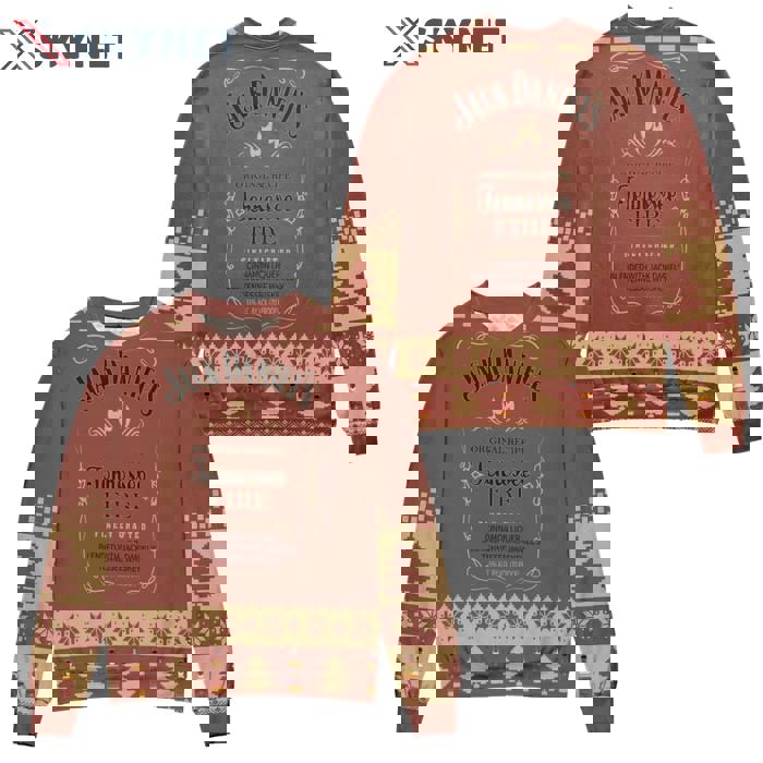 Jack daniel?s tennessee fire whisky pine tree ugly christmas  hot 2024 style 875 Christmas Ugly Sweater