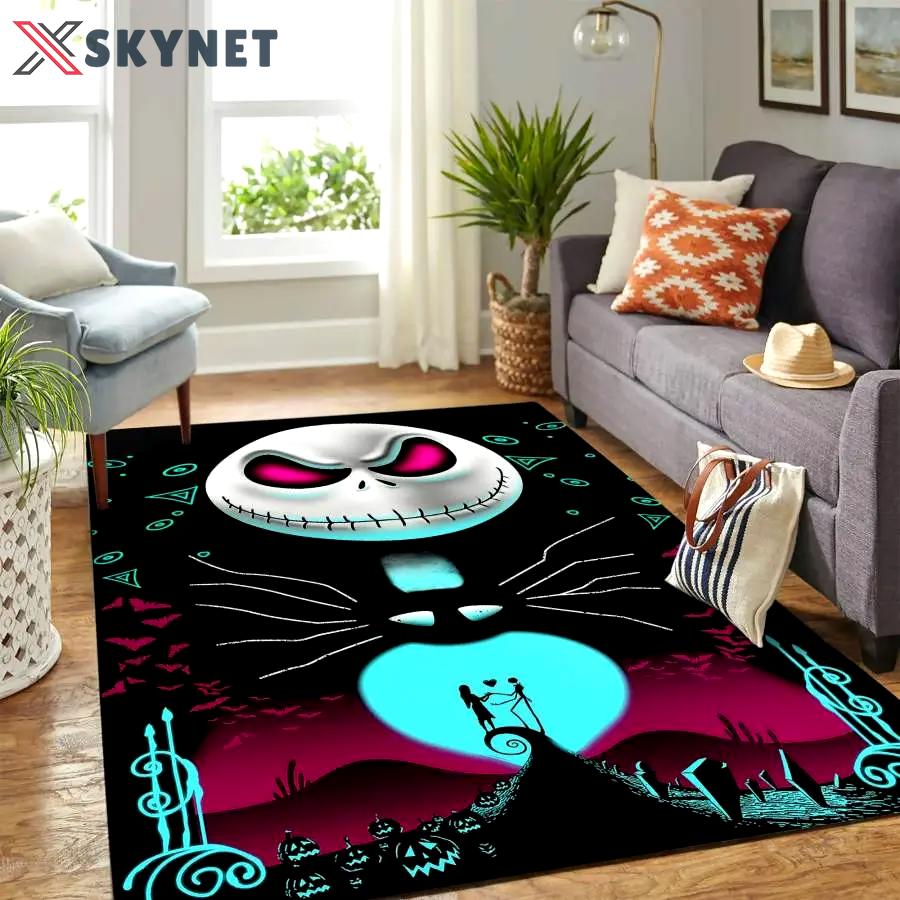 Jack skellington and sally rug nightmare before christmas rug cartoon rug Rectangle Rug