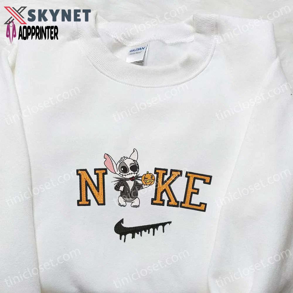 Jack skellington halloween pumpkin x nike embroidered t-shirt hoodie & sweatshirt: nightmare before christmas characters Embroidered Shirt