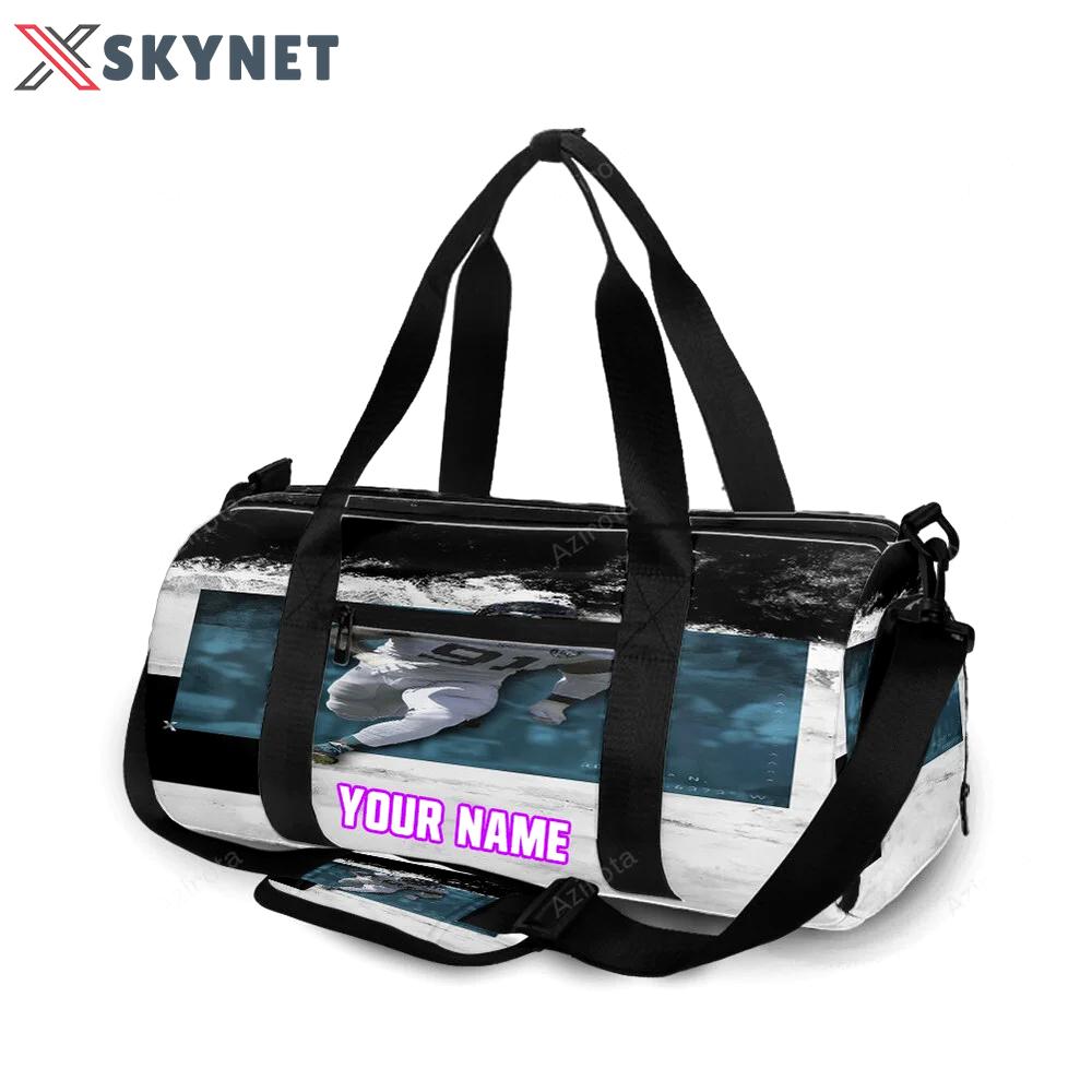 Jacksonville jaguars player no91 personalized name travel bag gym bag 1383 Travel Bag