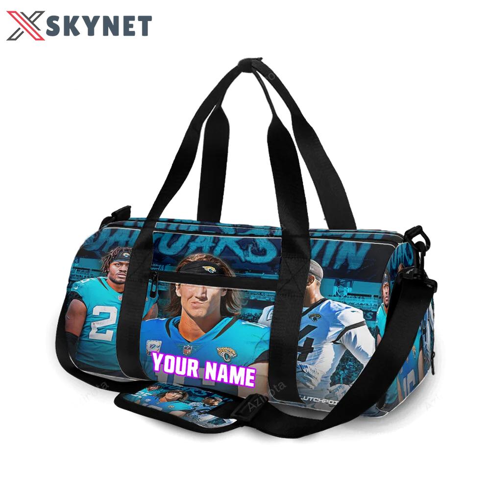 Jacksonville jaguars team v5 personalized name travel bag gym bag 998 Travel Bag