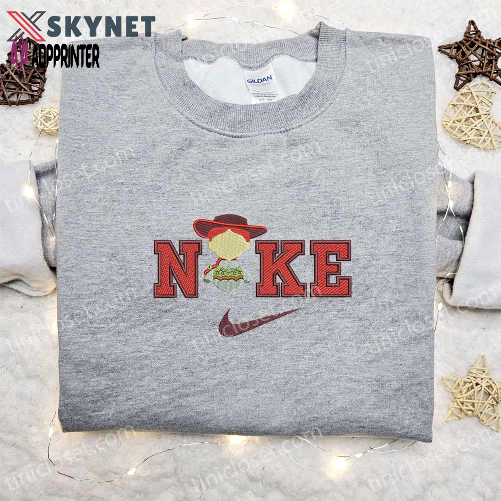 Jessi x nike cartoon embroidered shirt: toy story inspired design for trendy nike fans Embroidered Shirt
